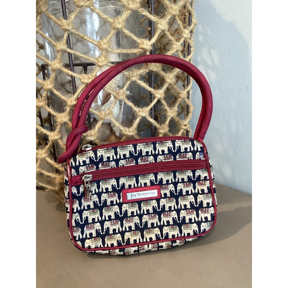 Jim Thompson Mini Handbag elephant Print‎ Fabric coin purse